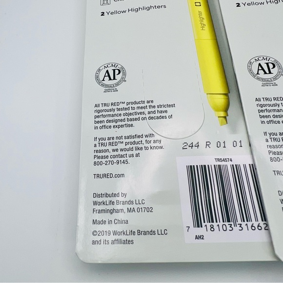 Lot of FourTRU RED Pocket Highlighter with Chisel Tip Yellow 2 Pack (Total 8). - Picture 5 of 6